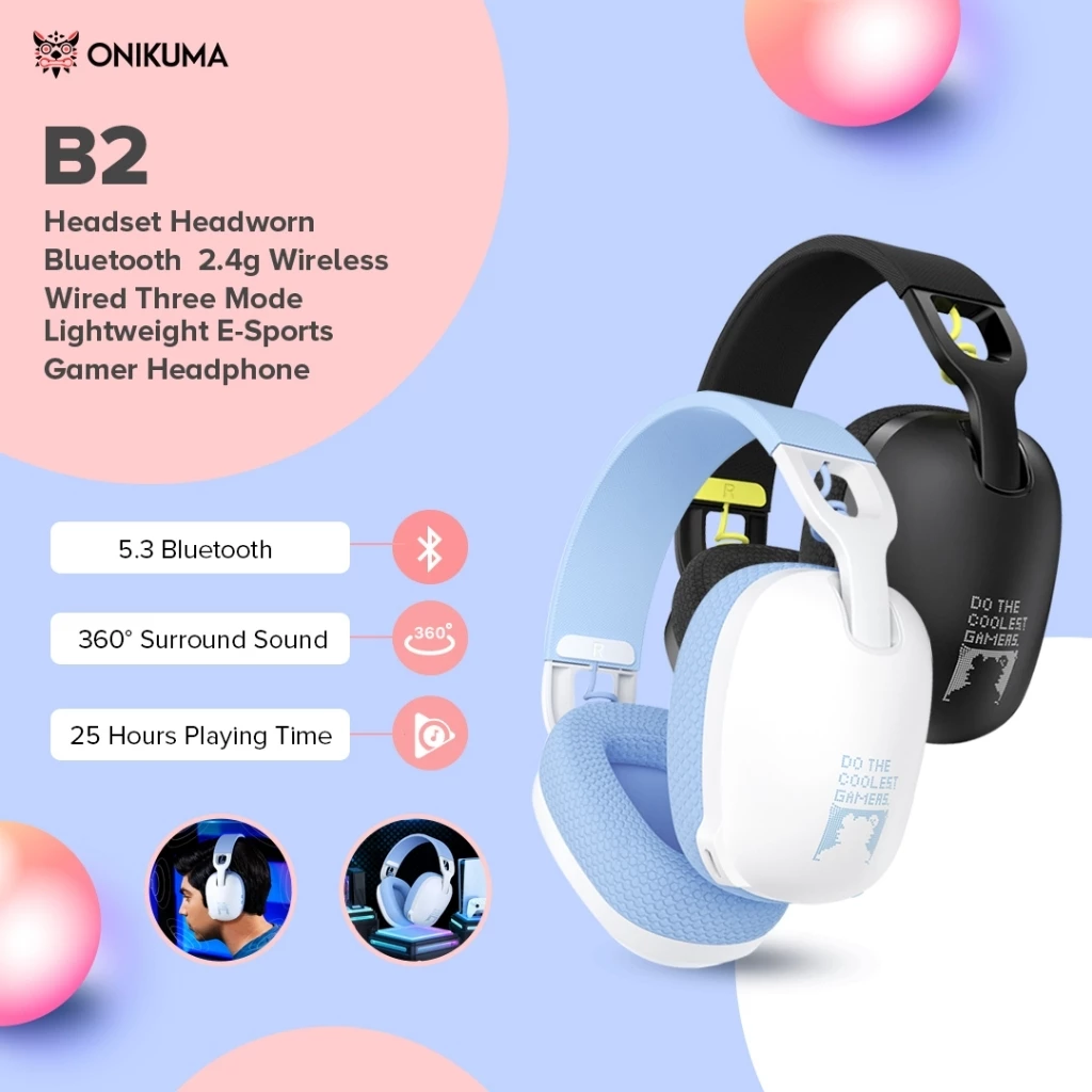 Pc Gaming Earbuds - 2025 New Onikuma B2 Wireless Gaming