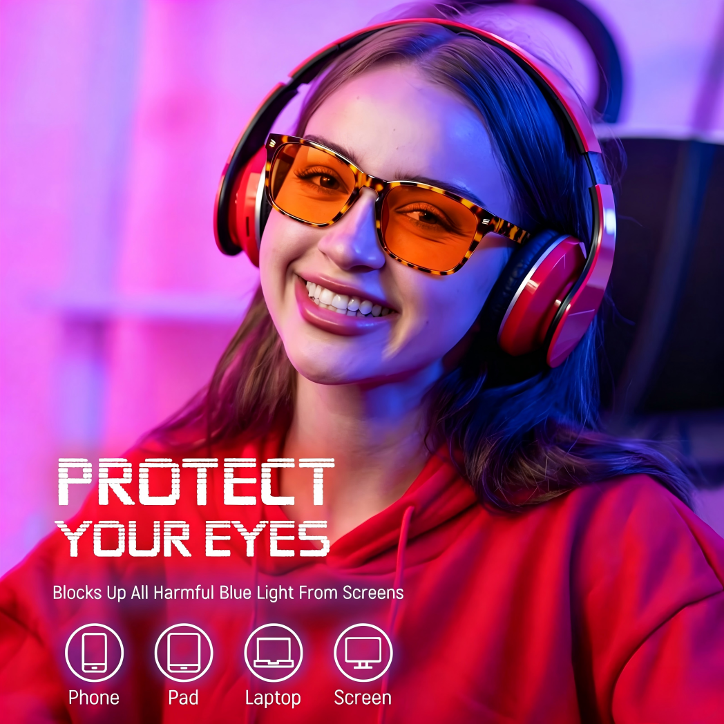 Gaming Glasses Blue Light - Sleep Glasses with Blue Green Light