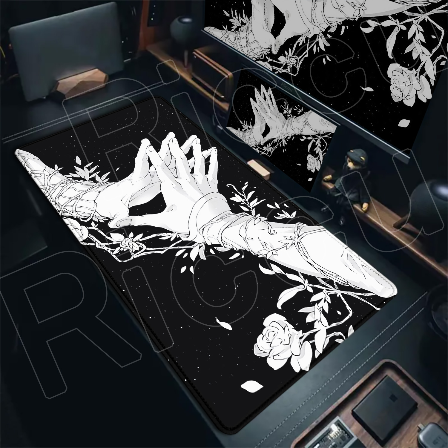 Pc Gaming White - HD Large Black White XXL Gothic