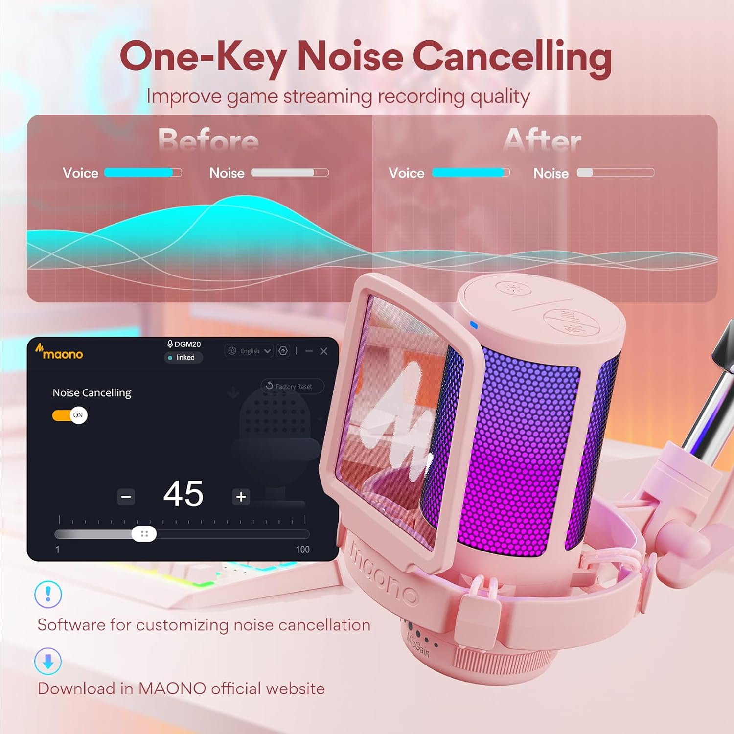 Gaming USB Microphone With Noi - Pc Gaming Discord のレビューと価格