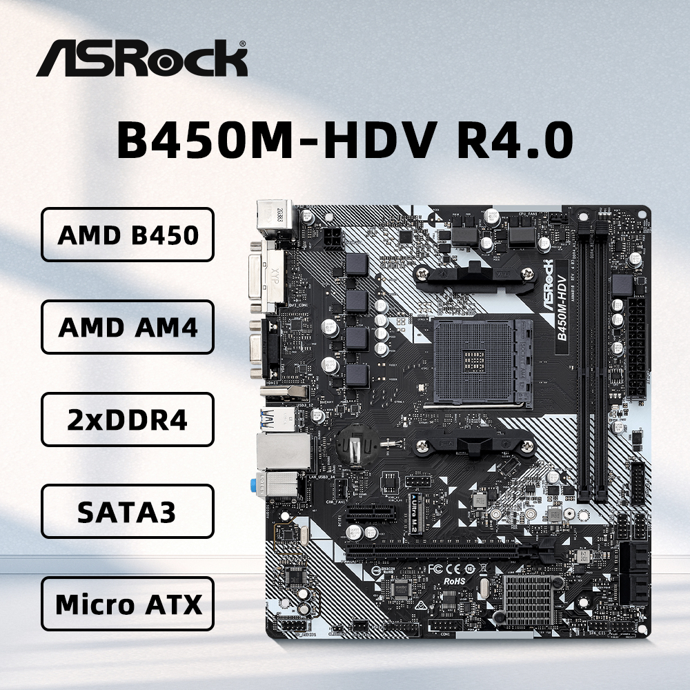 ASROCK B450M-HDV R4.0 Motherbo - Pc Gaming Amd Ryzen 5 のレビューと価格