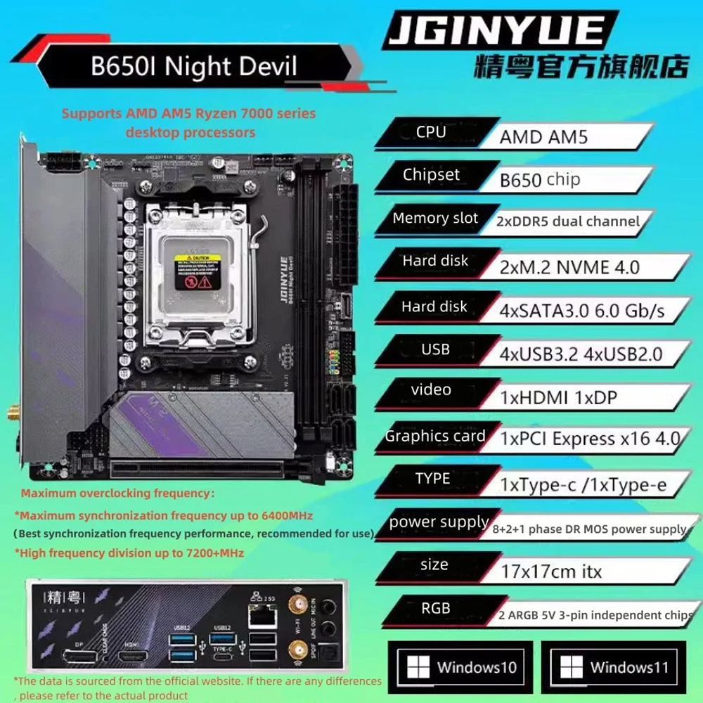 JGINYUE B650 ITX Motherboard S - Pc Gaming Amd Ryzen 5 のレビューと価格