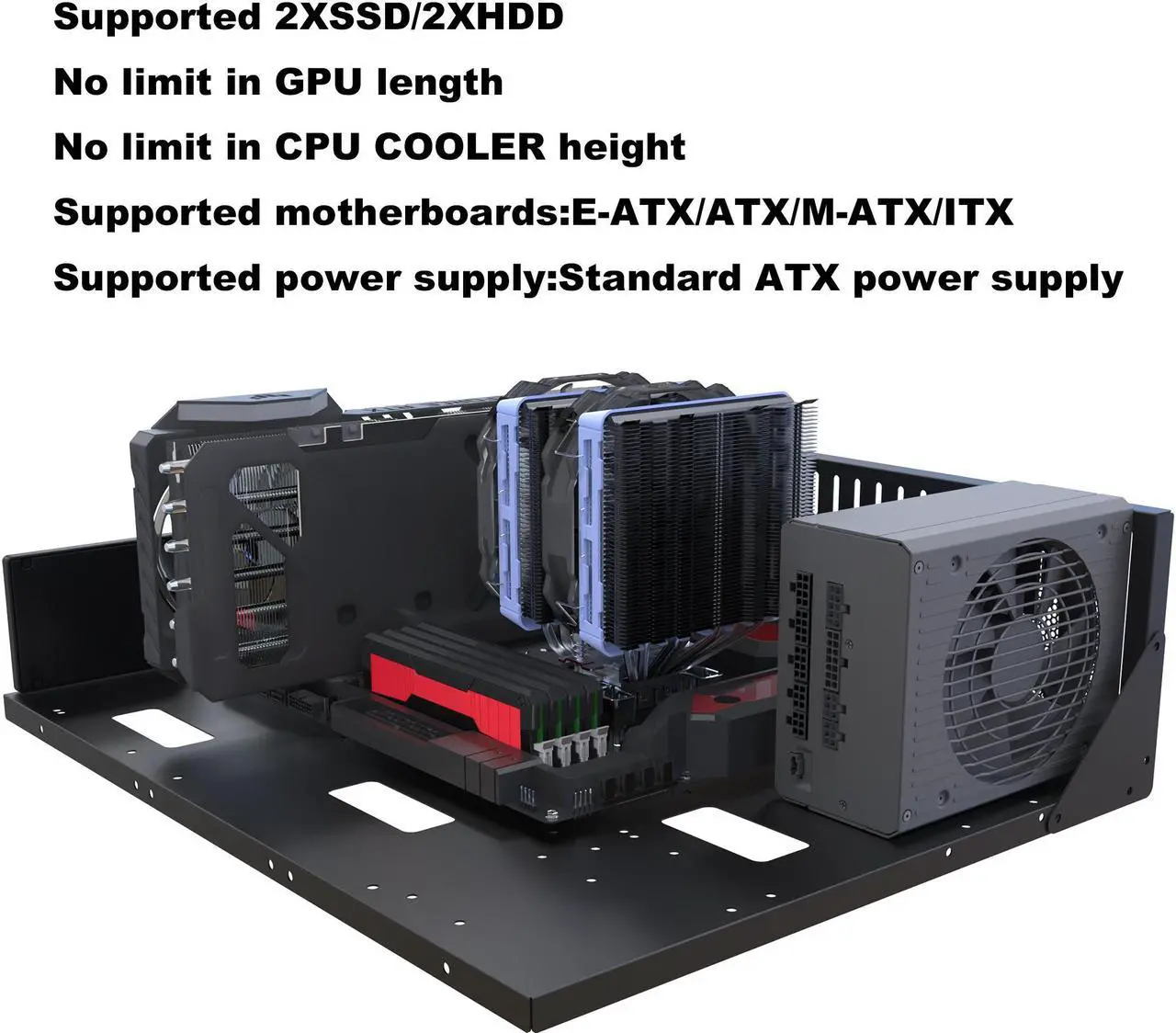 Open Chassis Rack, EATX ATX MA - Pc Gaming Test のレビューと価格