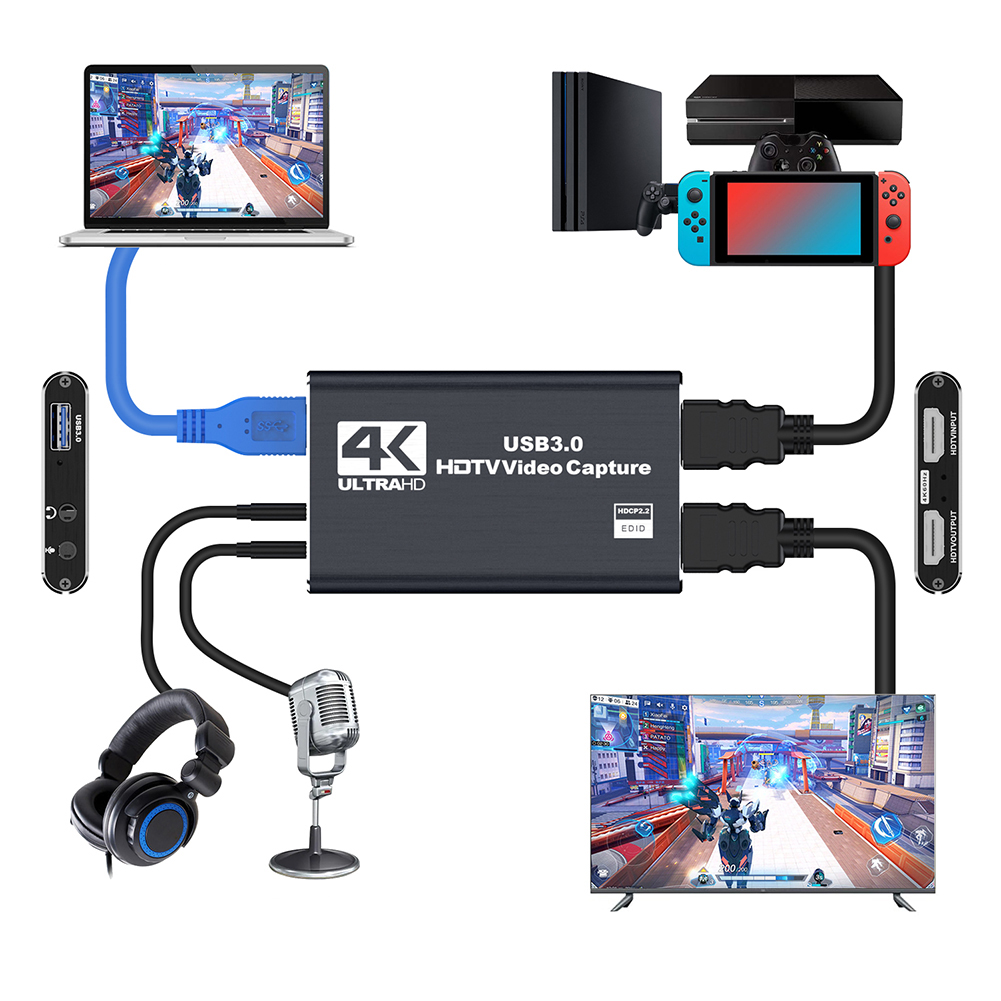 USB 3.0 4K HDMI-Compatible Cap - Capture Card Hdmi のレビューと価格
