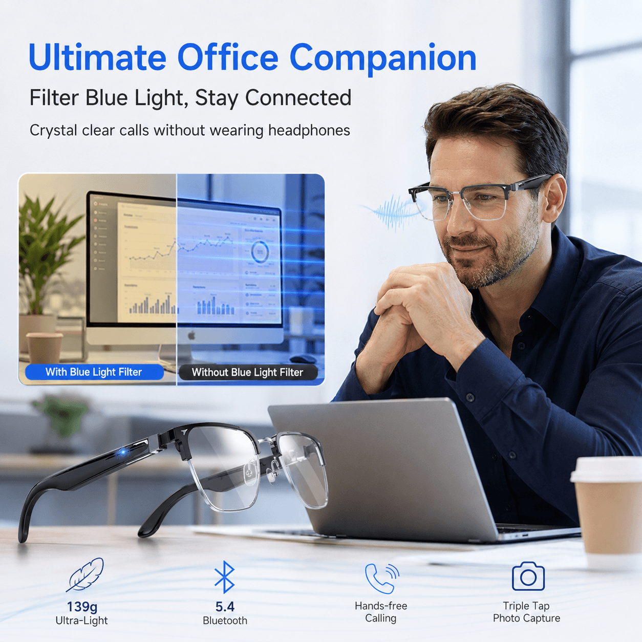 AIMB V2 Smart Bluetooth Glasse - Gaming Glasses Blue Light のレビューと価格