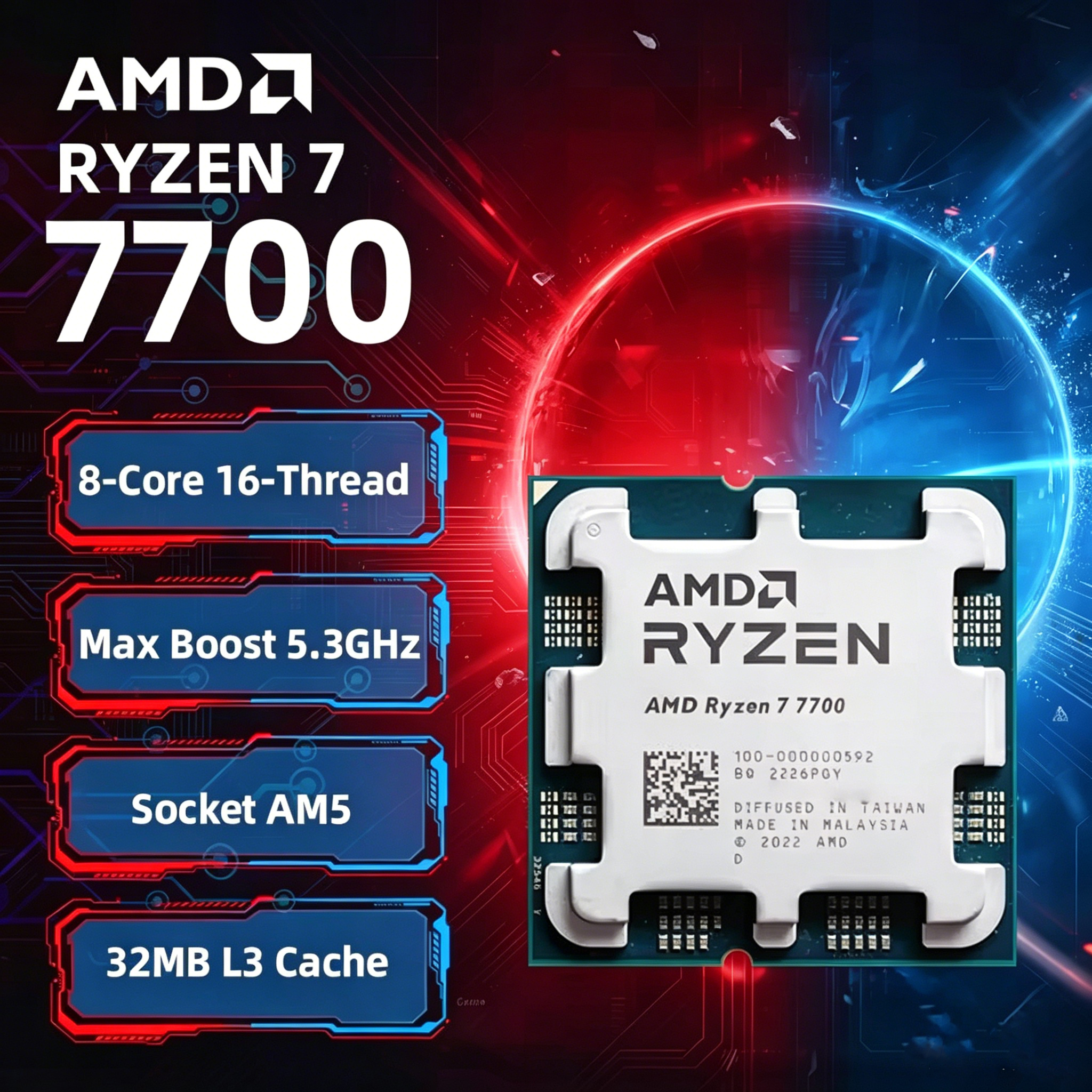 AMD Ryzen 7 7700 R7 7700 8 Cor - Pc Gaming Amd Ryzen 5 のレビューと価格