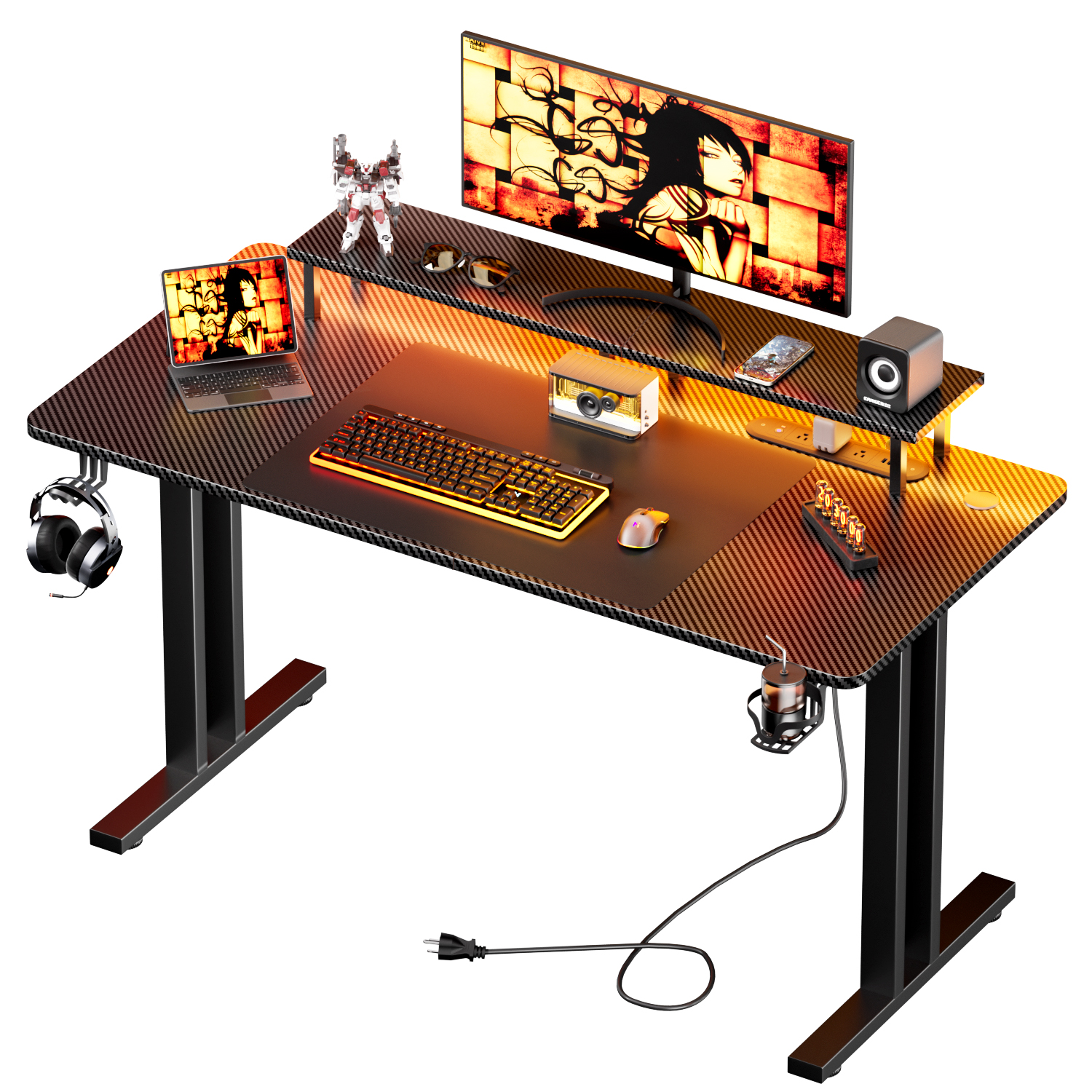 Gaming Desk with LED Lights &  - Pc Gaming Earbuds のレビューと価格