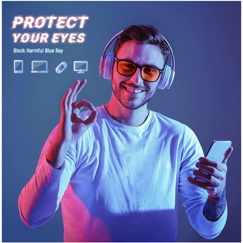 OKH Retro Oval Glasses Orange  - Gaming Glasses Blue Light のレビューと価格