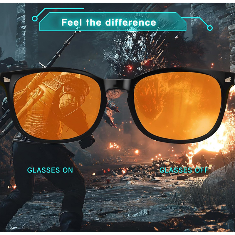 OKH Retro Oval Glasses Orange  - Gaming Glasses Blue Light のレビューと価格