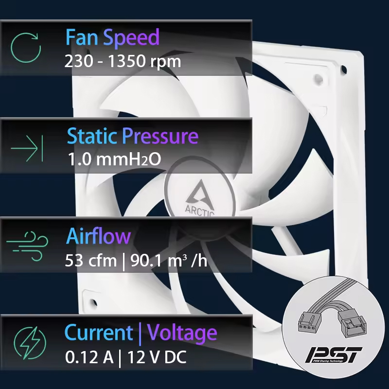 ARCTIC F12 PWM PST 120mm Fan,  - Pc Case Fan のレビューと価格