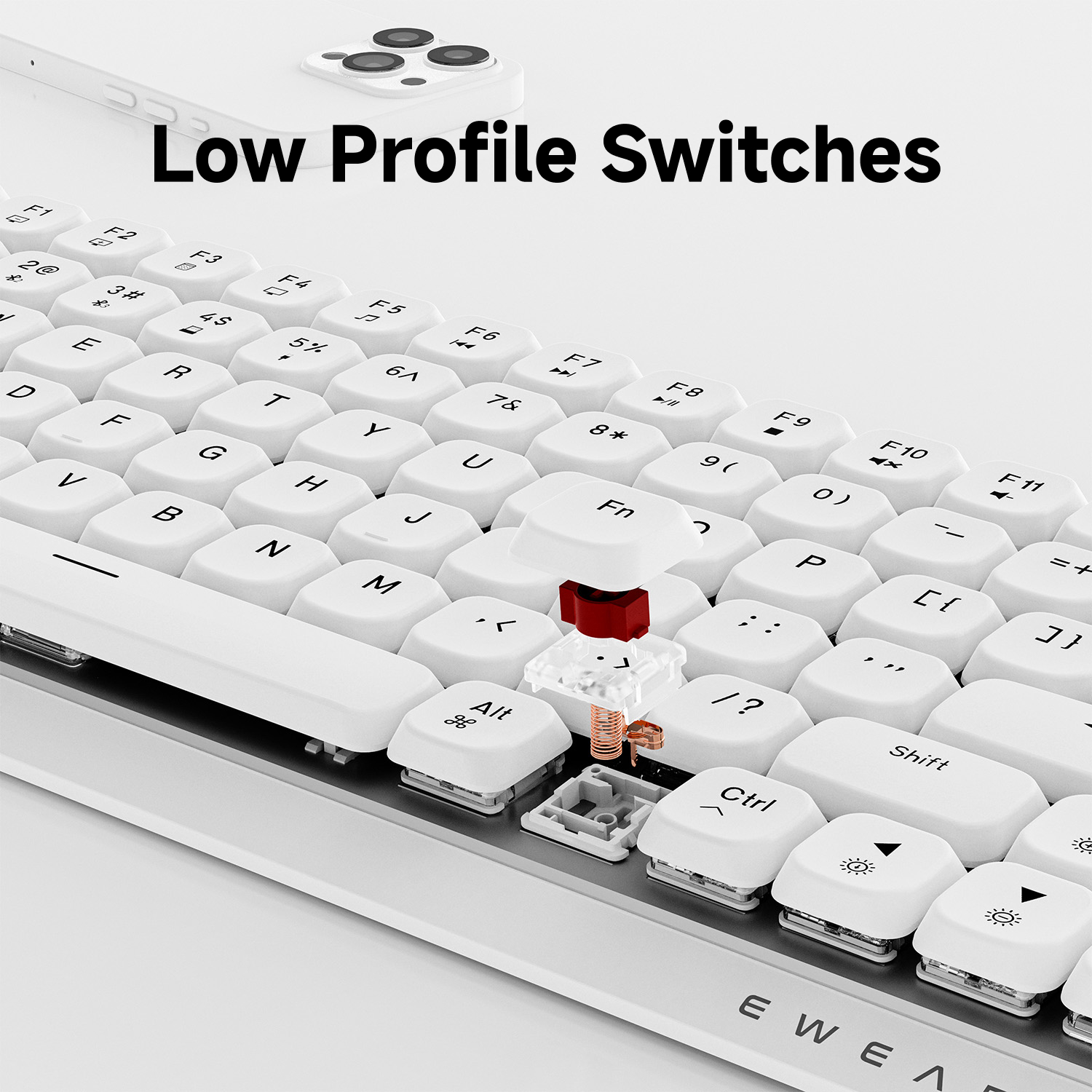 EWEADN 84 Keys Tri-Mode Low Pr - Pc Gaming White のレビューと価格