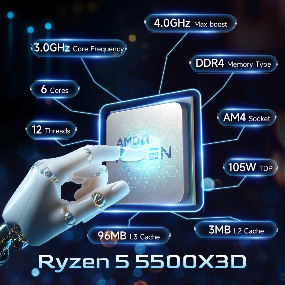 AMD Ryzen 5 5500X3D AM4 7nm Ga - Pc Gaming Amd Ryzen 5 のレビューと価格