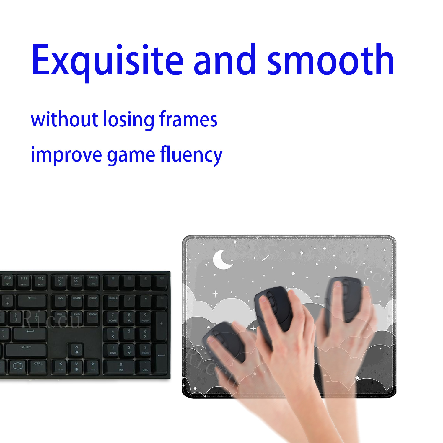 black and white Clouds moon sm - Pc Gaming White のレビューと価格