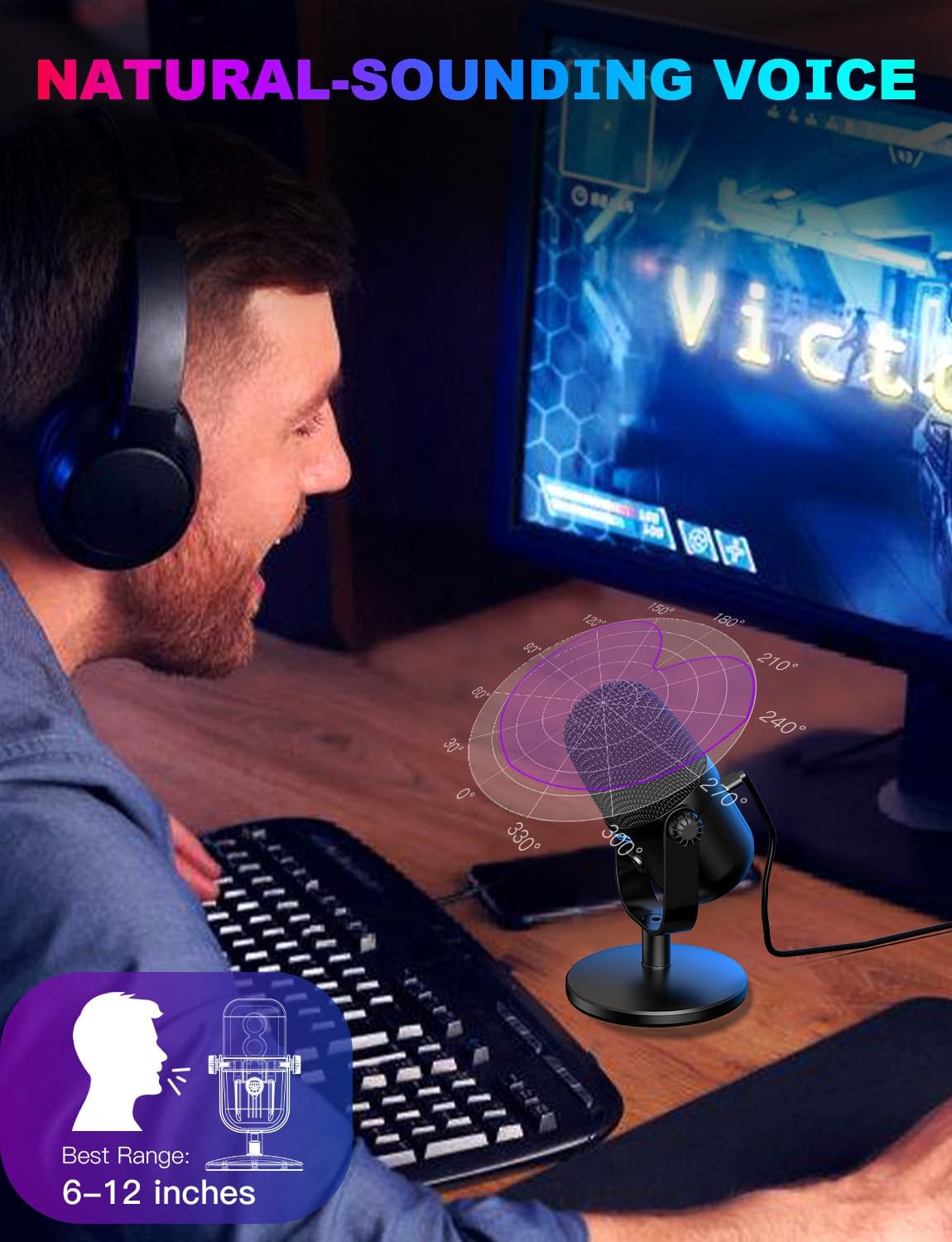 USB Gaming Microphone With Noi - Pc Gaming Discord のレビューと価格