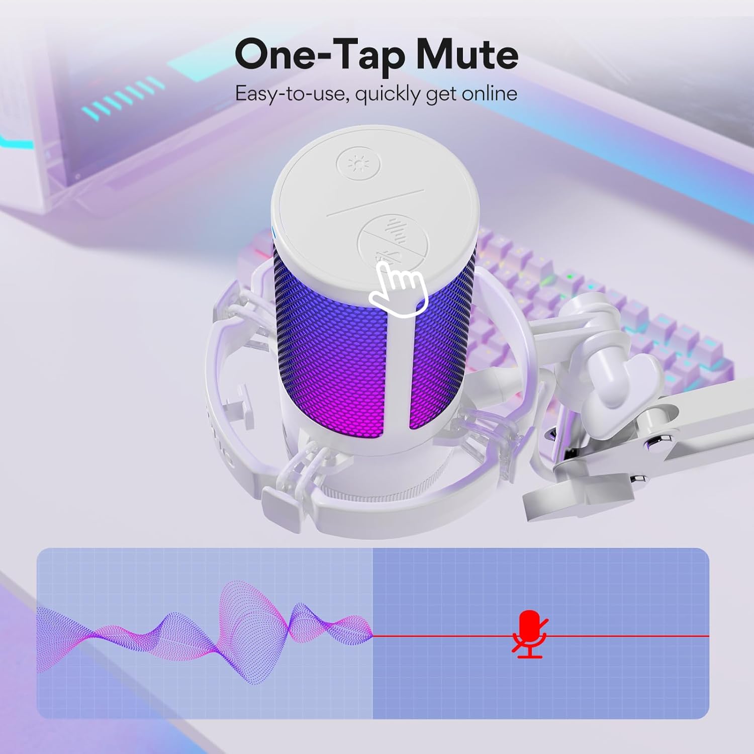 USB Gaming Microphone With Noi - Pc Gaming Discord のレビューと価格